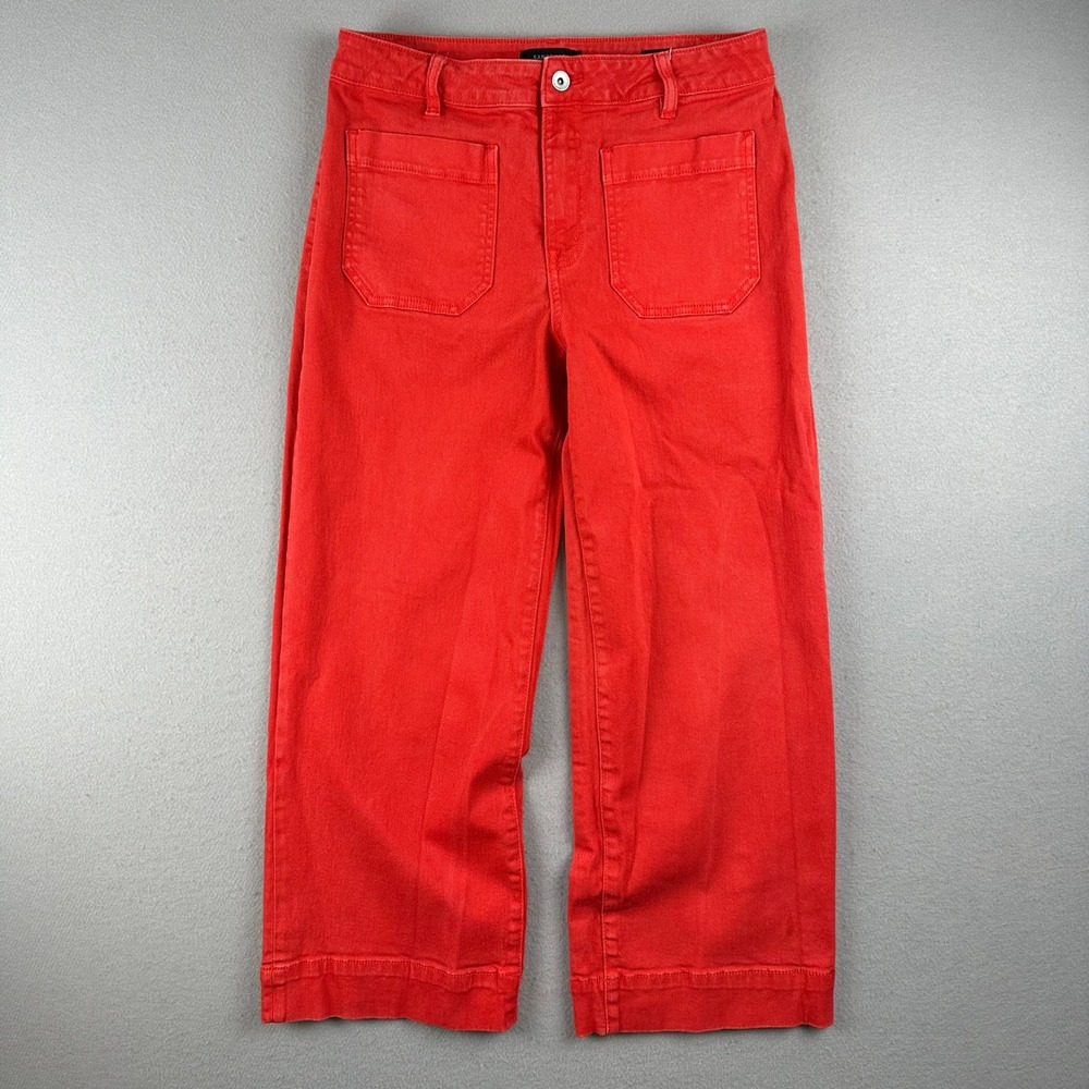 Sanctuary Marine Crop Pants Womens 30 Red Wide Leg Standard Rise CP0983DA5